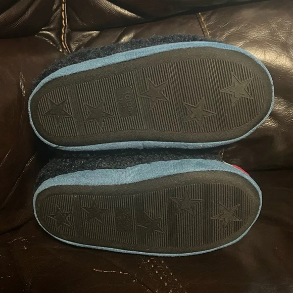 Totes toasties Blue Kid Shark Slipper boots Medium 13-1 - Picture 5 of 8
